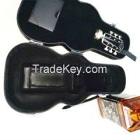 Black Guitar Shape PU Leather Wine Boxes Packaging for Imported Wines