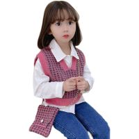 Children's Vest Sweater Warm Soft Winter Fall Kid Tops Knitted Solid Outfits Boys Girls Outwears Sleeveless O-Neck Pullover