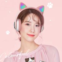 Lovely Cat Ear LED Flash Light Bluetooth Headphone
