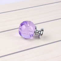 crystal purple rose shape door knobs 