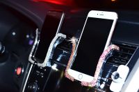 The Best Selling Bighe Universal Car Phone Holder With Bing Crystal Rhinestone Car Air Vent Mount Clip Cell Phone Holder For Iphone Samsung