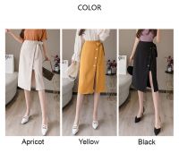 2021 Summer One-piece High-waisted Long Skirt Sashes Wrap Skirts Lace up Midi Skirt with Slit Korean Office Lady Work Wear Falda