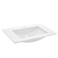 SMC glossy white vanity basin 60*46cm European style