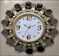Wholesal round shape diamond wall clock for decoration