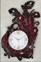 3D Luxury Decoration Peacock shape with Diamond Wall Clock