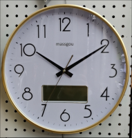 LCD Round Wall Clock With Calendar Decoration Wall Clock