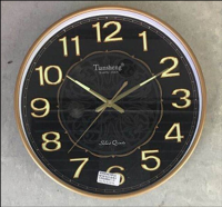 Simple Design Round Shape Black Luminous Mute Decorative Wall Clock