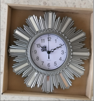 China Supplier Silver Home Decoration Plastic Wall Clock