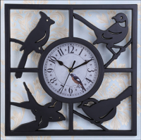 Hollowed-out With Bird Shape Home Decor Hanging Wall Clock