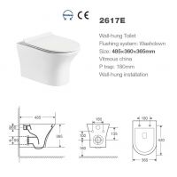 1217A series bathroom set wall hung toilet