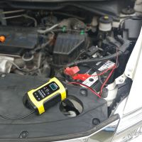 FOXSUR 12V 5A Pulse Repair Charger with LCD Display, Motorcycle &amp;amp; Car Battery Charger, 12V AGM GEL WET Lead Acid Battery Charger