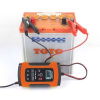 FOXSUR 12V 20Ah 60Ah 100Ah Lead Acid Battery Charger UPS Motorcycle &amp; Car Battery Charger Pulse Repair Charger with LCD Display