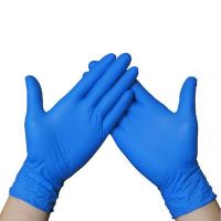 9' disposable nitrile glove ice blue