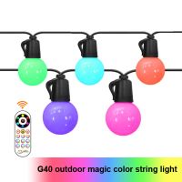 G40 Outdoor Magic Color Light Bulb String Lights
