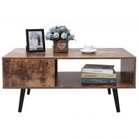 rustic color coffee table with solid wood legs