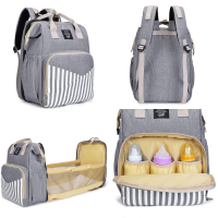 mommy diaper bag baby bottle nappy bed bag backpack with foldable bed