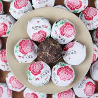 Factory Price Slimming Yunnan Ripe Puer Shu Puerh Blended with Rose Flower Herbal 5g Mini Tuo Cha