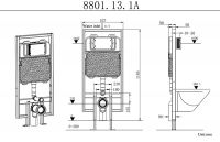 Hansbo Concealed Cistern, Dual Flush, Upper Tank, Compact Panel, Flush Volume Adjustable