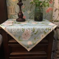 FANNI Hot Sale Lace Fabric Border Cabinets cloth Printed table Cover F