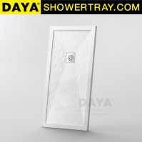 ecological cuttable slate stone surface classic pan resin bathroom shower trays