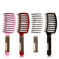 Vented Boar Bristle Hair Brush Curved Detangling Brush For Women And Men, Quick Blow Dry Brush Anti-frizz Styling Hair Brush For Long Thick Curly Straight Hair