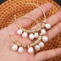 Cross Border Retro Imitation Natural Fresh Water Simple Pearl Shaped Earrings Baroque Pearl Earrings Female Pearl Earrings