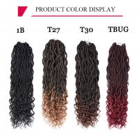 TOP Sales in Europe and America 18 Inch 24 Strands Faux Locs Curly synthetic hair extension braids wholesale braiding hair