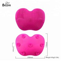 wholesale big silicone makeup brush cleaning pad and make up brush cleaning mat with chuck