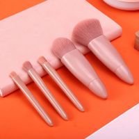 Portable travel brush set short handle loose powder brush foundation smudge eyeshadow lip makeup brush kit with makeup mirror