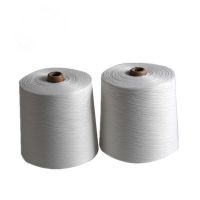 High Strength Bleach White 100% Spun Polyester Yarn On Plastic Cone