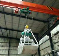 single girder electric overhead bridge travelling crane with grab or grapple or bucket