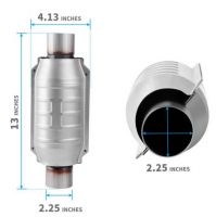 Universal Catalytic Converter With Heat Shield And O2 Sensor Port