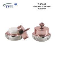 Personal Skin Care 5g Crown Shape acrylic Cream Jar, Plastic cosmetic Jar packaging with Rose Gold Cover