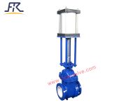 Pneumatic Power Station Ceramic Slag Discharge Slurry Gate Valve With WCB Body