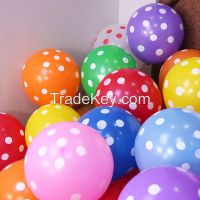 polka dots printed birthday balloons 12"