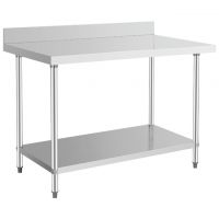 Stainless Steel Work Tables With Backsplash and Bottom Shelf Work Benches For Restaurant Kitchen Equipment