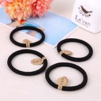 Simple Black High Elasticity Bold Rubber Band Hair Ring 100pcs One Set