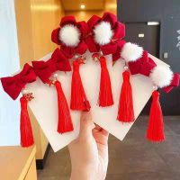Classic Style Children's Red Hair Clip With Tassel