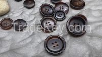 Round Rim Natural Real Horn Button