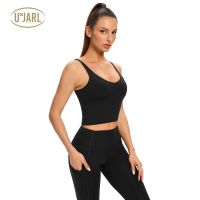Women Longline Sports Bra Sports Tank Top with Built in Bra Workout Tank Top Fitness Running Gym Crop Top Removable Pad