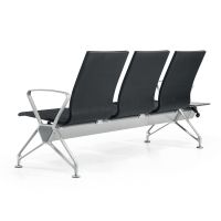 Public Hospital Airport Waiting Chair  3 Seat Power Charge With Table Metal Airport Chair