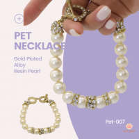 Luxury Customizable Pet Collar Chain Siamese Cat Copper Resin Pearl Pendant Jewelry Necklace for Dogs and Cats