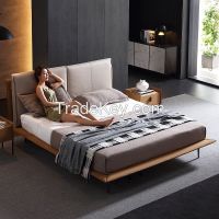 Umikk King Size Bed Fabric Wooden Bed Customized Furniture Bed