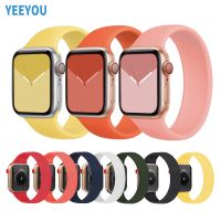 YEEYOU Solo Loop Sport Watch Band Straps for Apple iWatch Series 6 5 4 3 se Elastic Rubber Silicone Bracelet 44/42mm 38/40mm