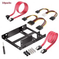 Dual SSD HDD Mounting Bracket 3.5 to 2.5 Internal Hard Disk Drive Kit Cables 2.5'' to 3.5''  Tray Caddies for PC