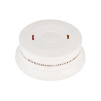 Round White Wireless Smoke Detector Interconnected Devices 3v Button Smart Smoke Detector
