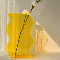 Nordic Mini Plant Pattern Vase Home Table Decoration Cute Style Acrylic Flower Vase Flower Container