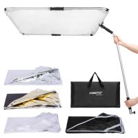 Fomito Reflector Photography - 39x39 inch/100x100cm Light Diffuser Photography Props Lighting Diffuser for Photography Stuido Filming Shooting, Black/Gold/Silver/White