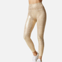 Custom High Waist Shiny Leopard Fitness Workout Yoga Pants