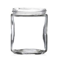 Wholesale 4oz 8oz 16oz 32oz Amber Clear Glass Jars With Plastic Or Metal Cap For Candle Food Storage